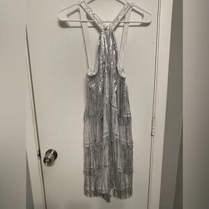 SHEIN Silver Fringe Dress
